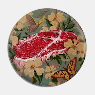 Butterflies, Blossoms and Beef Pin