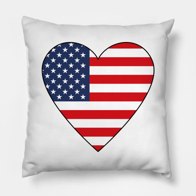 American Heart Flag Pillow by EpicMums