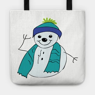 Well dressed Snowman waving Tote