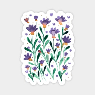 Forget me not flowers - retro periwinkle Magnet