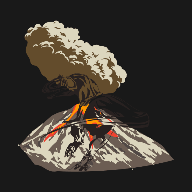 Dinosaur And Volcano by WeStarDust