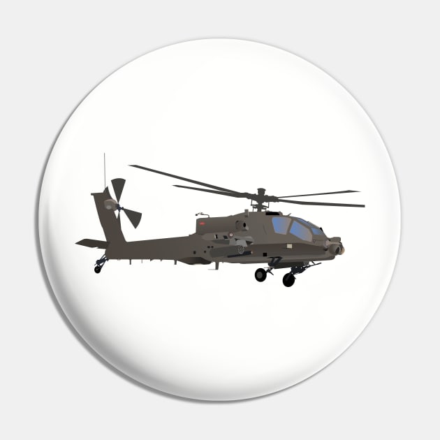 AH-64 Apache Helicopter Pin by NorseTech