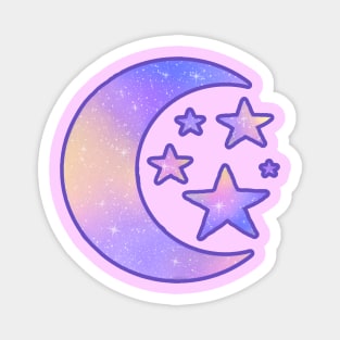 Pastel Dreamy Moon and Stars Magnet