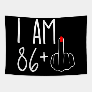 Vintage 87th Birthday I Am 86 Plus 1 Middle Finger Tapestry