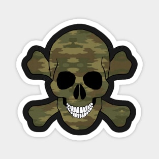 Camouflage Skull And Crossbones Magnet