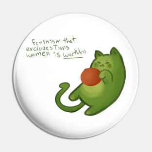 trans rights avocado cat Pin