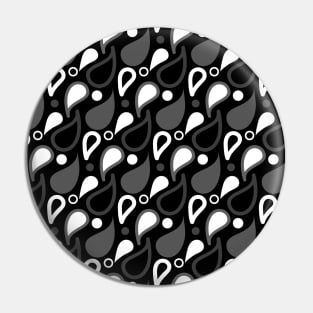 Black and white paisley pattern Pin