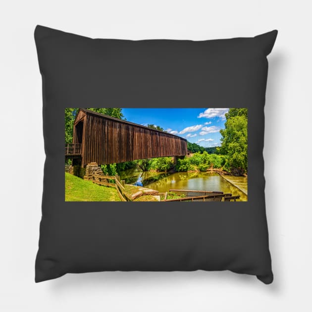 Burfordville Covered Bridge Pillow by Gestalt Imagery