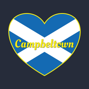 Campbeltown Scotland UK Scotland Flag Heart T-Shirt