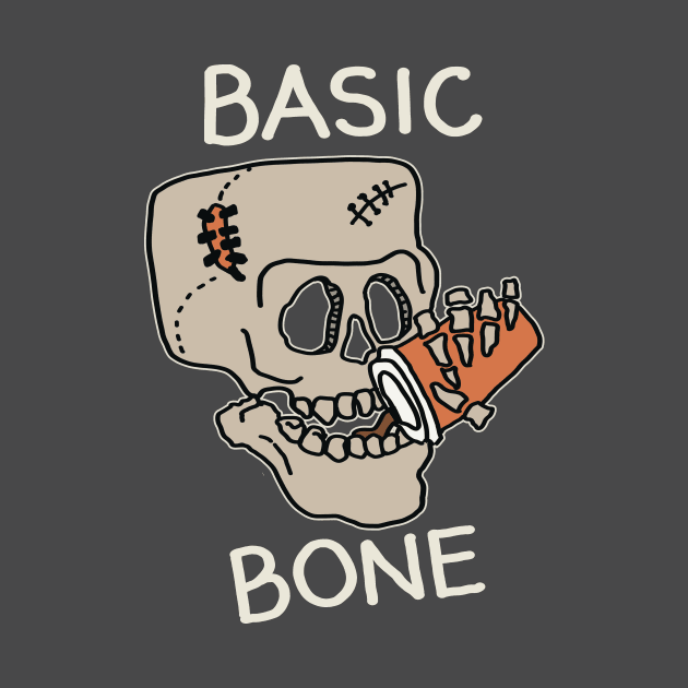 Basic Bone Simple Pleasure, Skull Skeleton Drinking Coffee, Caffeine Addicts by SilverLake