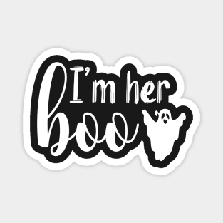 I'm Her Boo | White Text Couples Halloween Magnet