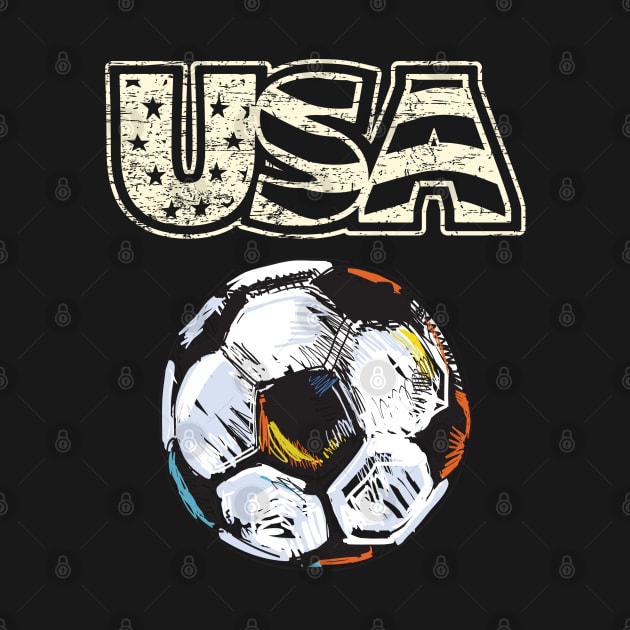 Usa Soccer Retro by footballomatic