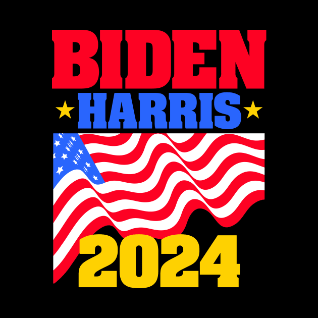 Biden-Harris 2024 for Dark Backgrounds by MotiviTees