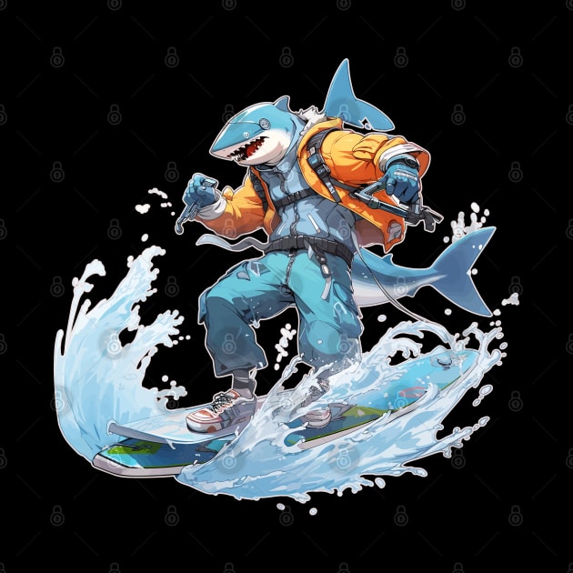 Anime Shark Surfer Bro by DanielLiamGill