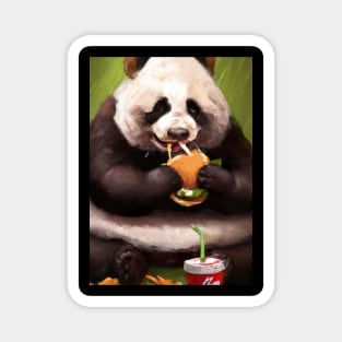 Panda eating Fast Food Magnet