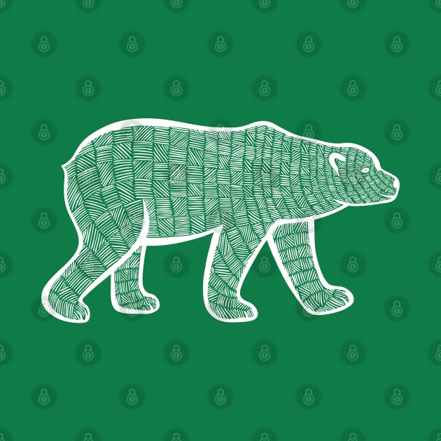 Polar Bear - hand drawn detailed animal lovers design by Green Paladin