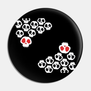 Skulls with black and red eyes Pin