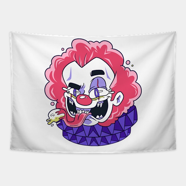 Creepy Clown Tapestry by Mako Design 