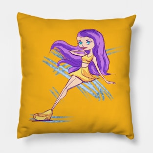 Purple haired girl Pillow