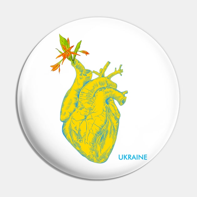 I love Ukraine, an anatomical heart in the colors of the flag. Pin by Olga Berlet