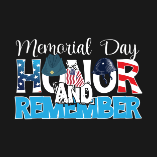 Memorial Day, Remember And Honor, USA Shirt, American flag, , 4th of July T-Shirt