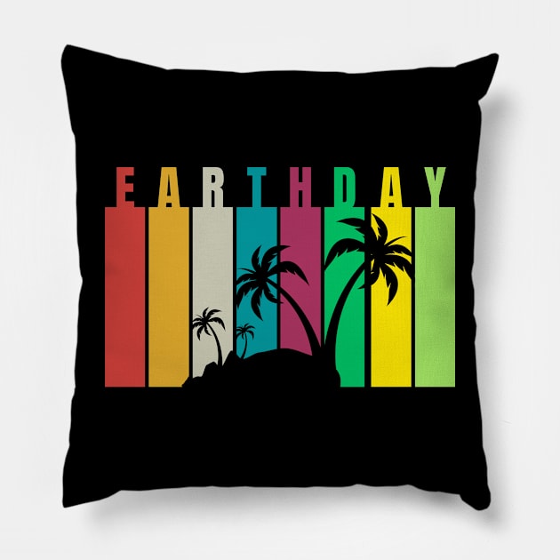 RETRO EARTH DAY Pillow by Lolane
