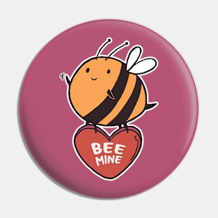 Bee Mine | Adorable Valentine | Bee Carrying Candy Heart Pin