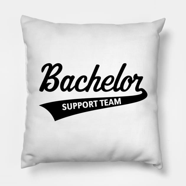 Bachelor Support Team (Stag Party / Lettering / Black) Pillow by MrFaulbaum