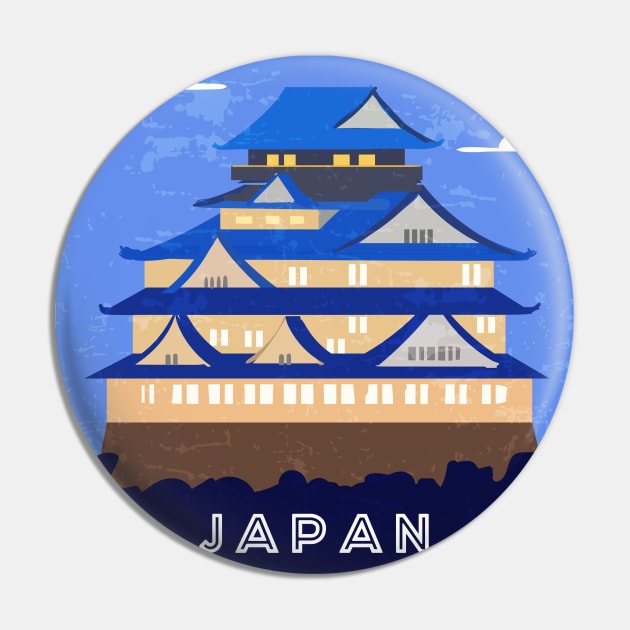 Osaka, Japan. Retro travel poster Pin by GreekTavern