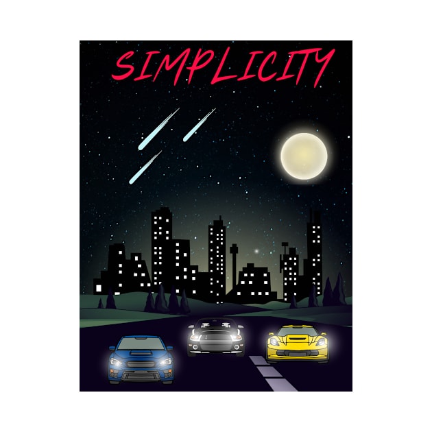 "Simplicity" Cars and cityscape by SelfLuv