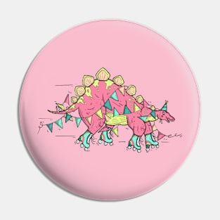 Stegosaurus on wheels Pin