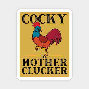 Funny Chicken Cocky Mother Clucker Vintage Rooster Magnet