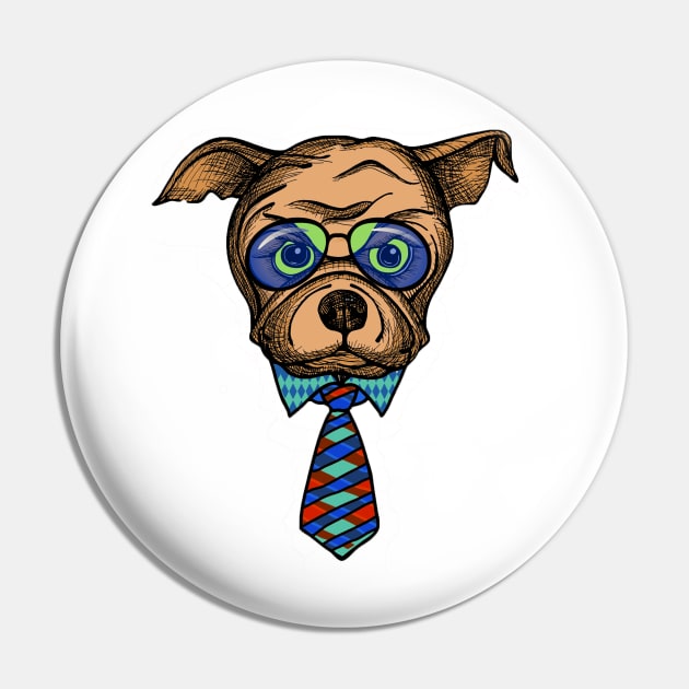 Necktie and dog Pin by Officail STORE