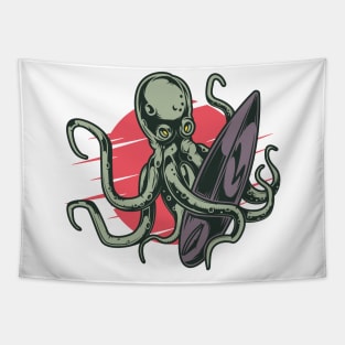 Octopus Surfer Tapestry