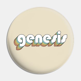 Genesis - Retro Rainbow Typography Faded Style Pin