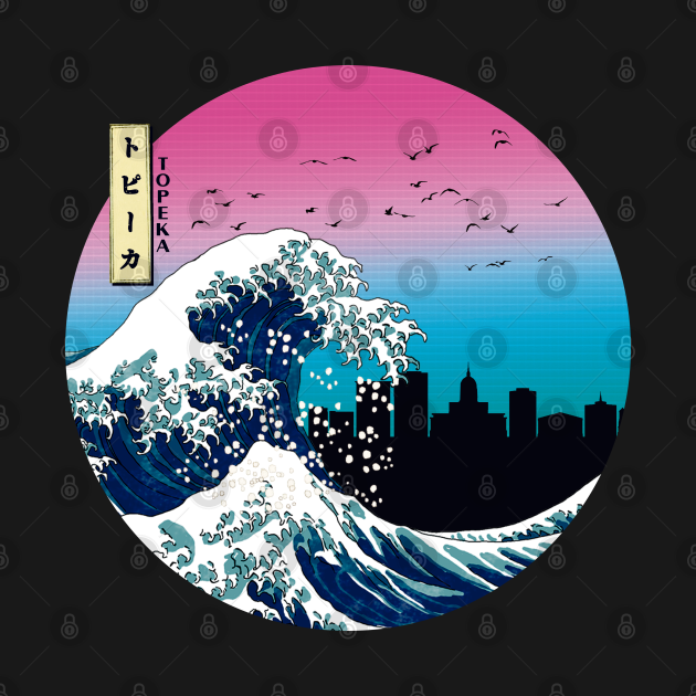 Discover Topeka Kanagawa Wave 90s - Topeka - T-Shirt