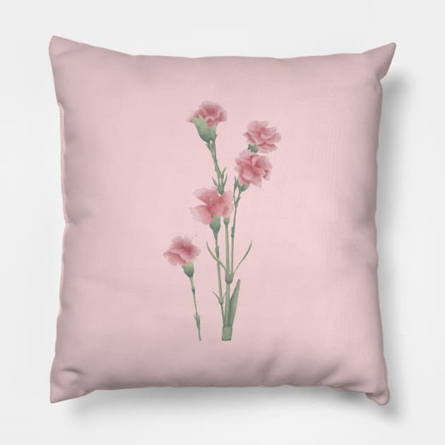 Pink flower Pillow by Mydrawingsz