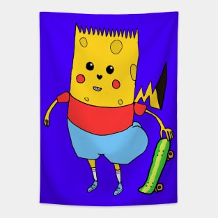 Yellow Cartoon Character - SpongeBart PikaPants Knock Off Brand Funny Parody Boot Version 2 Tapestry