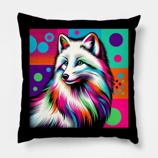 Arctic Fox Pop Art - Cool & Trendy Wildlife Pillow