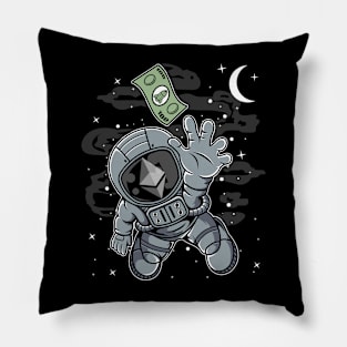 Astronaut Reaching Ethereum ETH Coin To The Moon Crypto Token Cryptocurrency Blockchain Wallet Birthday Gift For Men Women Kids Pillow