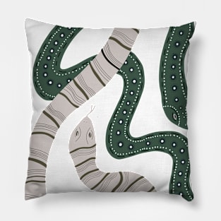 Two Abstract Decorated Snakes Pillow