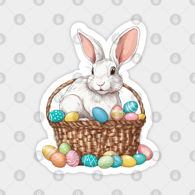 Easter Bunny in a Basket Magnet by Mey Designs