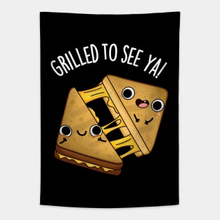 Grilled To See Ya Funny Food Puns Tapestry