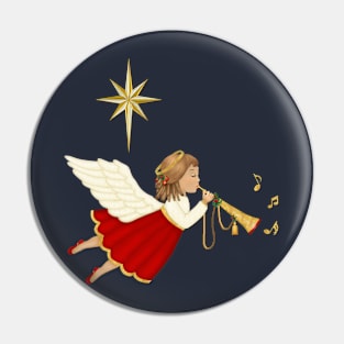 Christmas Trumpet Angel Pin