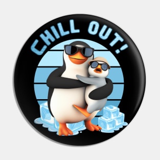 Chill Out Penguins Mom and Baby Pin