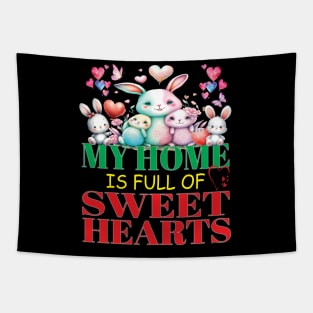 Cute Lovely My Home Is Full Of Sweet Hearts Valentines Day Tapestry