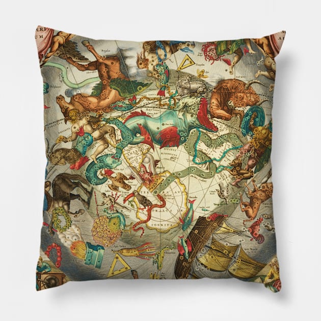 Star Chart of the Southern Sky - Andreas Cellarius Pillow by RandomGoodness