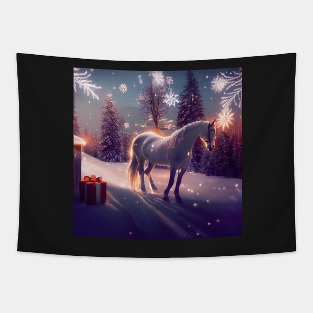 Christmas Horses Series Tapestry by VISIONARTIST