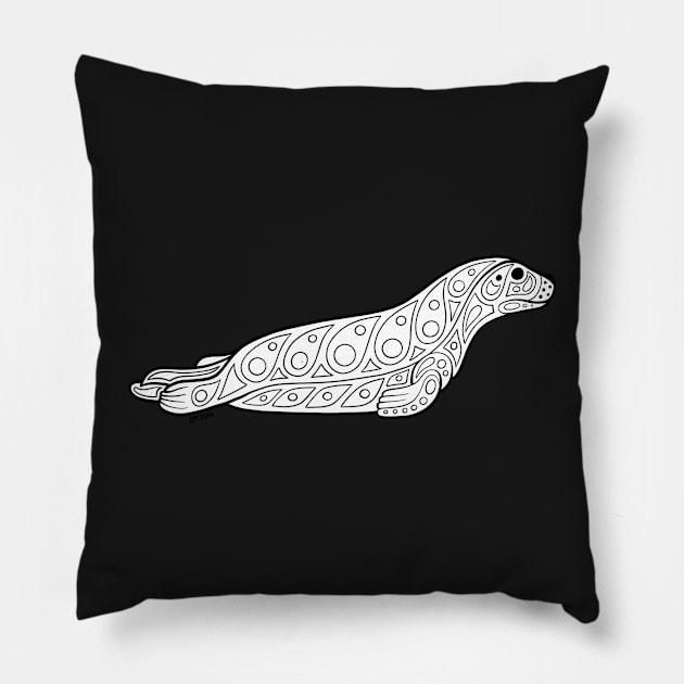 Native Inspired Harbor Seal Pillow by DahlisCrafter