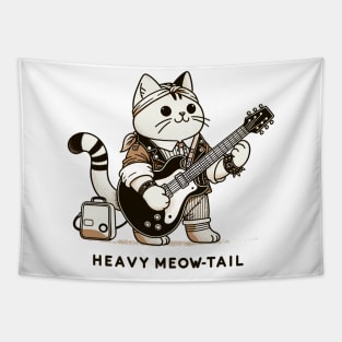 Electric Guitar Cat Pun Rock Music Funny Cat Tapestry